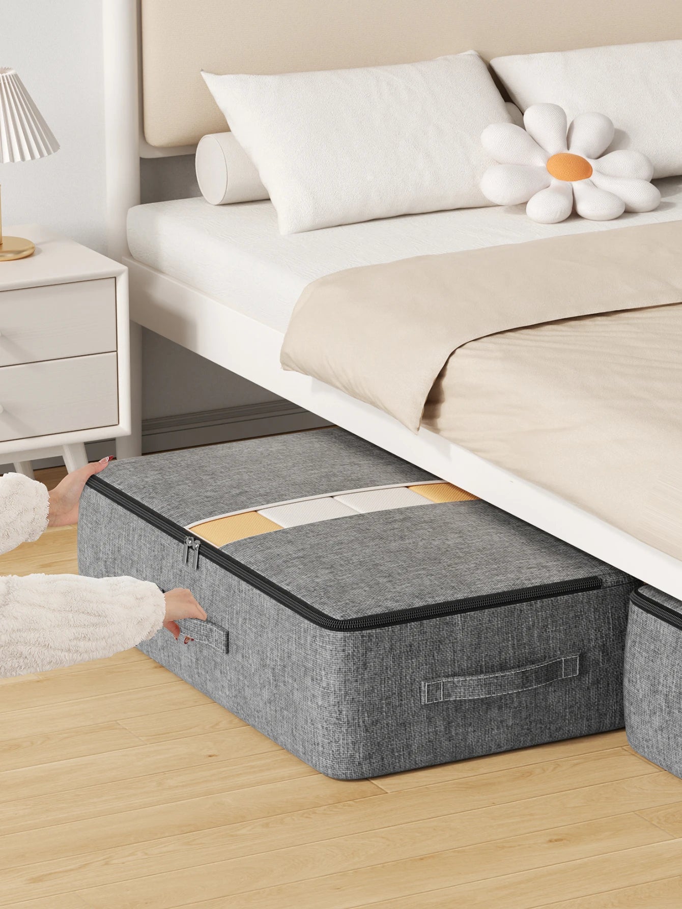 Foldable Underbed Storage Organizer Bag – Large Capacity Clothes, Quilt &amp; Blanket Holder for Closet or Wardrobe Use