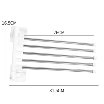 Rotating Bathroom Towel Rack – Punch-Free Wall-Mounted Stainless Steel Organizer with Suction Cup