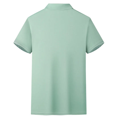 Men's Solid Color Polo Shirt – Summer Short Sleeve, Breathable & Comfortable Casual Top