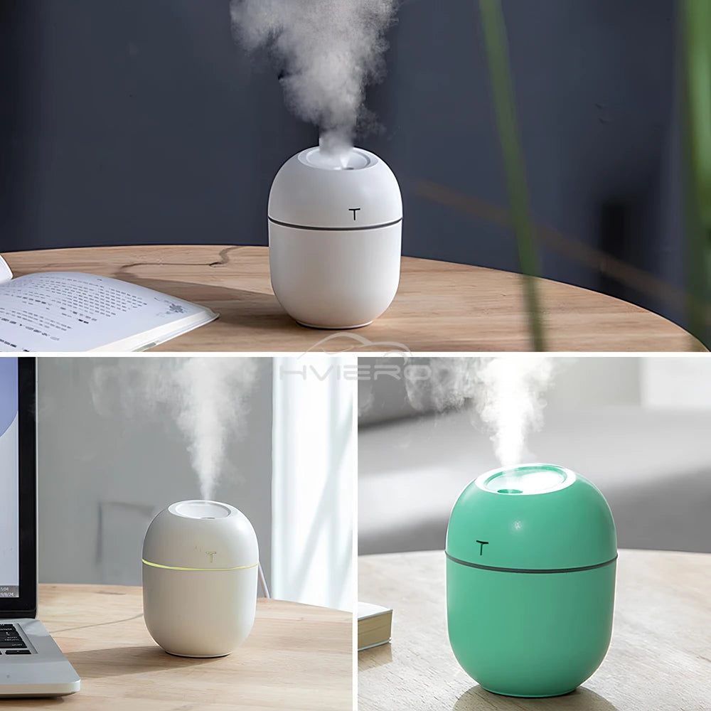Mini USB Ultrasonic Air Humidifier – 220ML Portable Aromatherapy Diffuser &amp; Mist Maker for Car and Home with Anion Purification