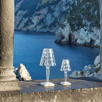 USB-Powered Diamond Crystal LED Table Lamp – Acrylic Decorative Night Light for Bedroom, Living Room, or Restaurant Ambiance