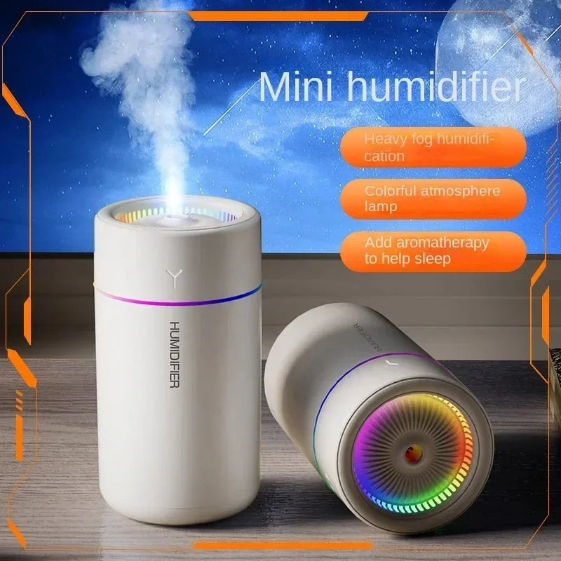 280ML Car Air Humidifier with Colorful LED Light – Quiet Aromatherapy Diffuser for Essential Oils, Ideal for Home, Bedroom &amp; Travel