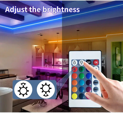 24V RGB USB LED Strip Light with 24-Key IR Remote – Flexible SMD3535 Light Strip for TV Backlighting &amp; Room Decoration