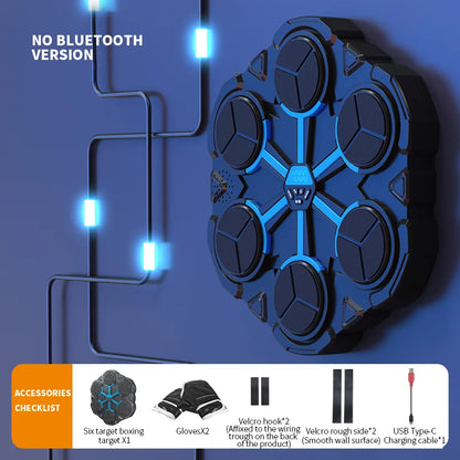 Smart Music Boxing Trainer – Interactive Wall-Mounted Target for Kids & Adults, Electronic Reaction Training Device for Home, Sanda & Fitness