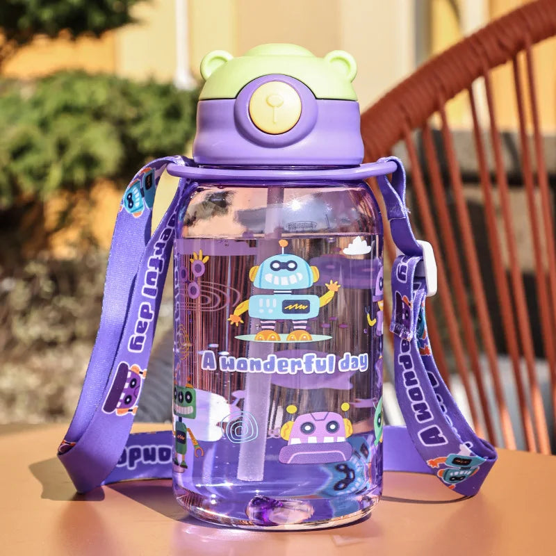 Children’s Sippy Cup with Straw and Handle – Portable Water Bottle for Kids