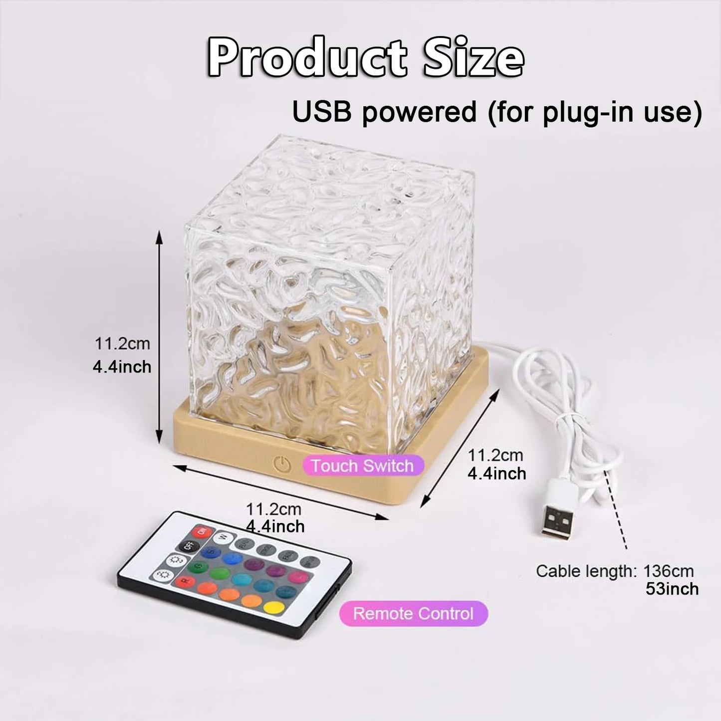 LED Ripple Galaxy Projector Night Light – USB Mood Lamp with Remote Control for Home or Room Decor