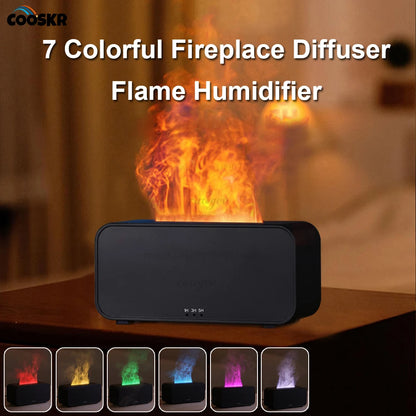 Mini Aroma Diffuser & Flame Air Humidifier with 7 Colorful LED Lights, Essential Oil Aromatherapy, and Timer for Home, Bedroom, and Office