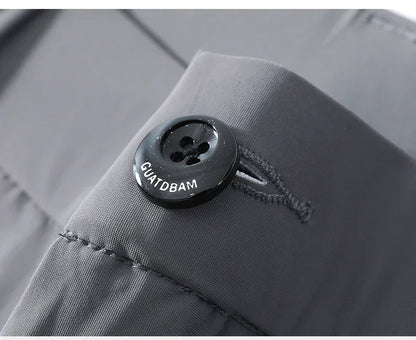 Men's Summer Lightweight Stretch Suit Pants – Slim Fit Korean Style Business Casual Trousers with Elastic Waist