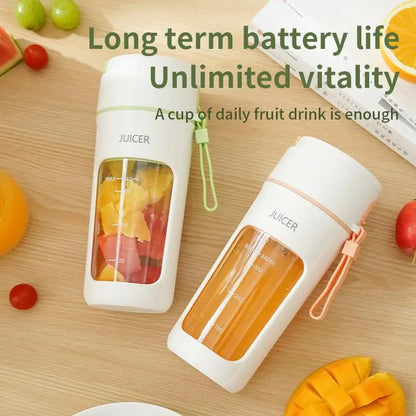 Mini Portable Electric Juicer Blender – Multifunctional Fruit Extractor with 6 Blades and 1200mAh Battery for Smoothies and Mixing