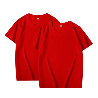 2-Pack Basic Solid Color T-Shirts for Men and Women, 100% Cotton, White and Black, Loose Fit, Short Sleeve, O-Neck, Perfect Couple Tops