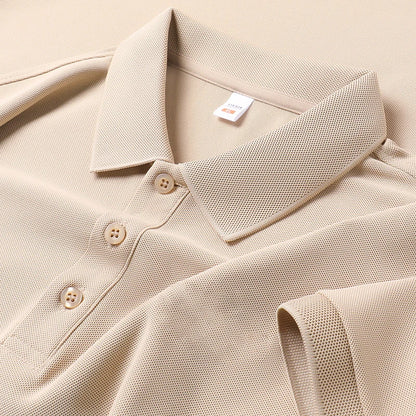 Men's Plain Short-Sleeve Polo Shirt – Summer Casual & Business Wear, Lightweight and Comfortable