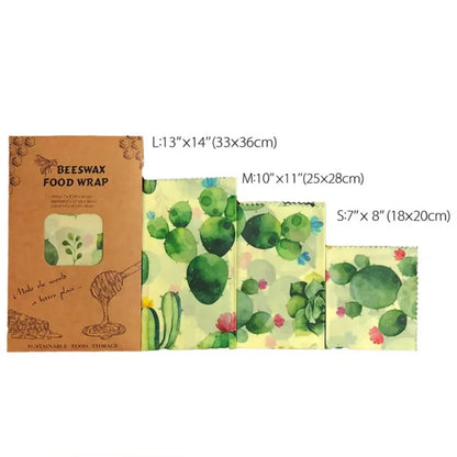 Eco-Friendly Reusable Beeswax Food Wrap – Natural Organic Food Storage Paper for Fresh Keeping