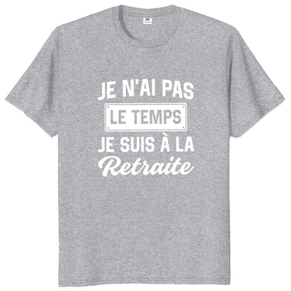 Retro "My Retirement" T-Shirt – Funny French Retired Dad Gift for Men, Papa Clothing, 100% Cotton Casual Unisex Tee, EU Sizes Available