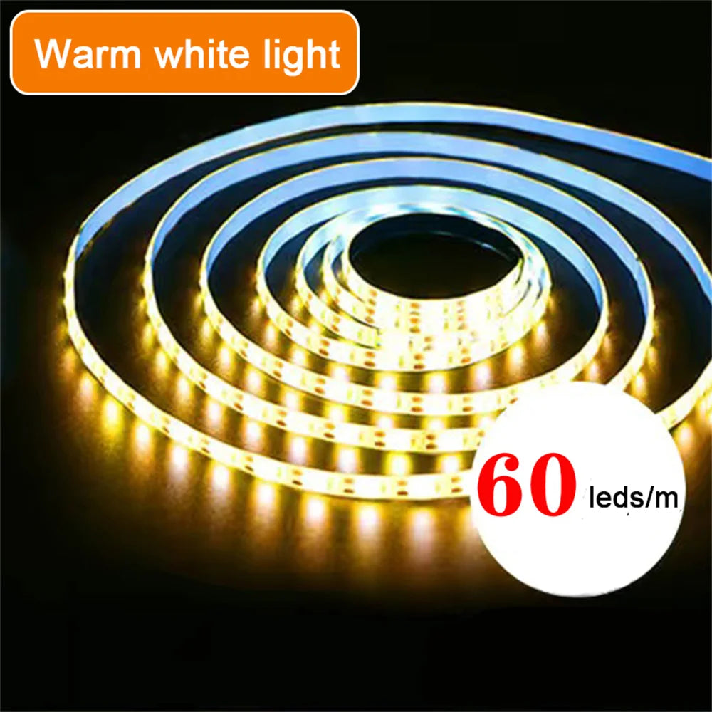 DC 5V USB Flexible LED Strip Lights 2835 Tape Ribbon for Home and Room Decoration, 1-5m Warm White LED Backlight for TV &nbsp;