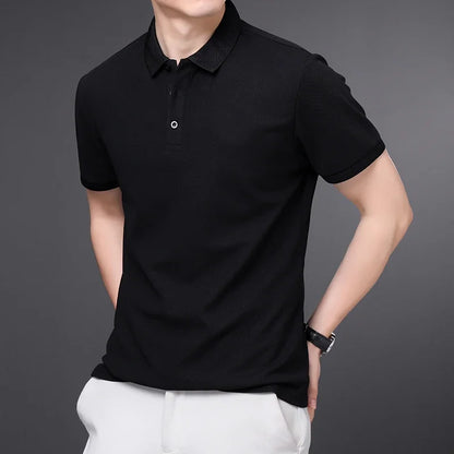 Men's Plain Short-Sleeve Polo Shirt – Summer Casual & Business Wear, Lightweight and Comfortable
