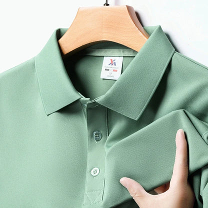 Men's Solid Color Polo Shirt – Summer Short Sleeve, Breathable & Comfortable Casual Top