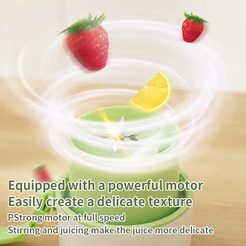 Mini Portable Electric Juicer Blender – Multifunctional Fruit Extractor with 6 Blades and 1200mAh Battery for Smoothies and Mixing