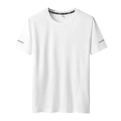 Plus Size Men’s Quick-Dry Oversized T-Shirt, Round Neck, Short Sleeve, Available in 5XL and 6XL