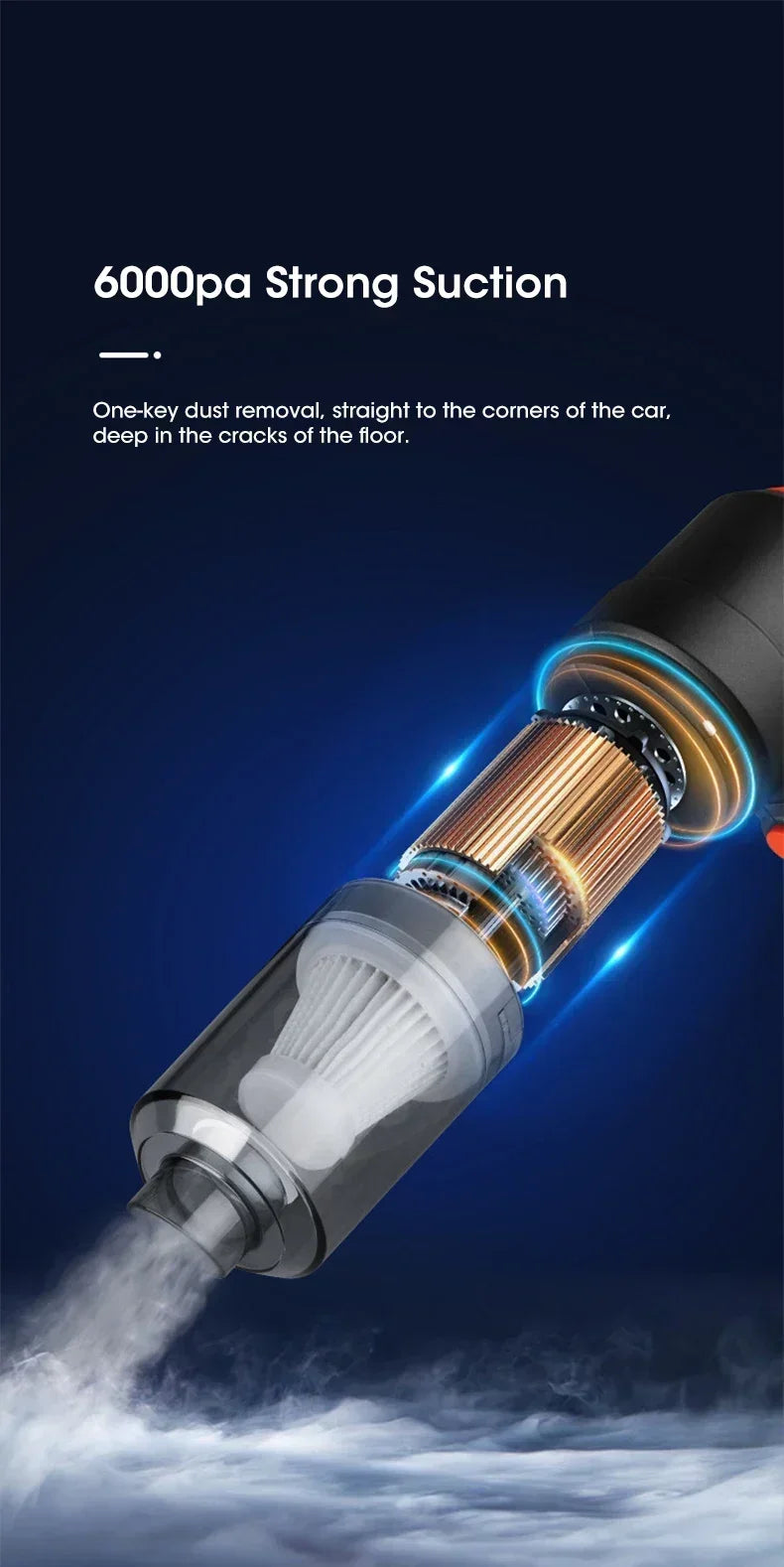 Cordless Handheld Car Vacuum Cleaner – Powerful Suction & Blower, Portable Mini Vacuum for Car and Home Use