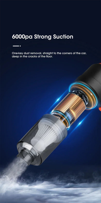 Cordless Handheld Car Vacuum Cleaner – Powerful Suction & Blower, Portable Mini Vacuum for Car and Home Use