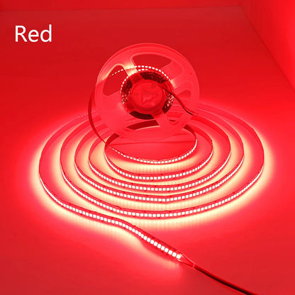 5M Flexible 2835 LED Strip Light, 240 LEDs/m, DC12V/24V – High Brightness, Cuttable Tape Light in Red, Green, Blue