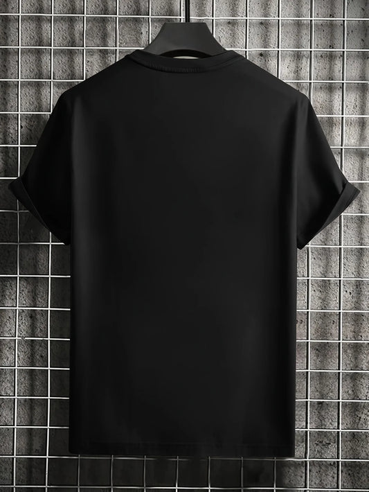 Men’s Summer Casual Crew Neck T-shirt with Unique Geometric Graphic Print — Short Sleeve Outdoor Top