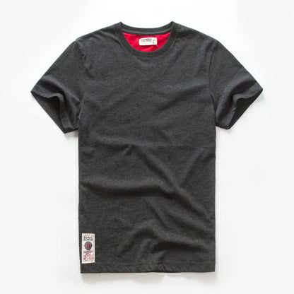 Men’s Classic Solid Color Cotton T-Shirt – Summer 2023 Collection | Casual O-Neck Basic Tee – High-Quality White &amp; Black Short Sleeve Top