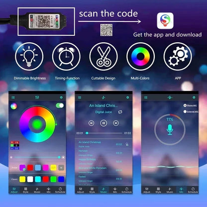 USB-Powered RGB LED Strip Light (1–30M) – 5V Flexible Color-Changing Light Tape for DIY Room &amp; Home Decor