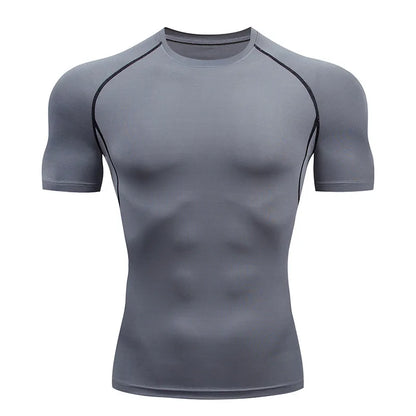 Men's Compression Fitness T-Shirt – Quick-Dry, Tight Fit Sports Top for Running & Gym