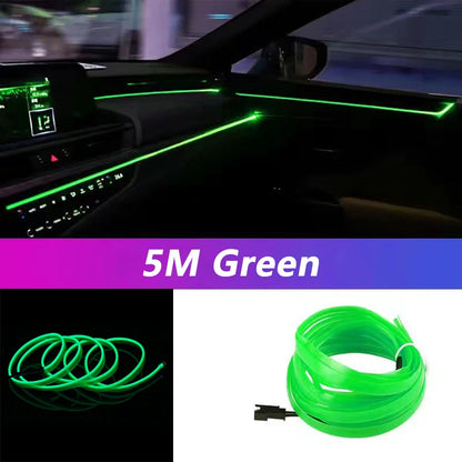 5M LED Car Interior Ambient Light Strip – Flexible Neon USB Decorative Wire for DIY Auto Styling &amp; Party Use