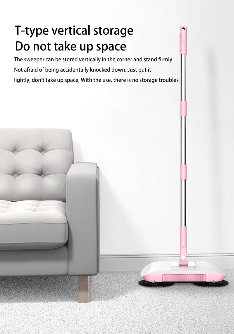 All-in-One Manual Sweeping Broom & Dustpan Set – Hand-Push Floor Sweeper & Vacuum Cleaner for Home Use