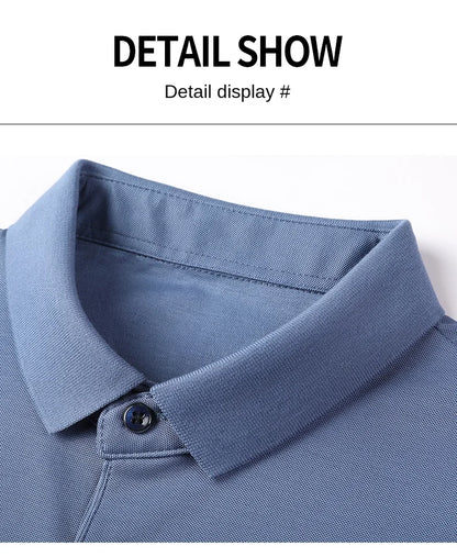 Premium Men's Polo Shirt – Luxury Summer Short Sleeve Casual Top Made with 4.7% Mulberry Silk – Plain Design, Elegant and Stylish &nbsp;