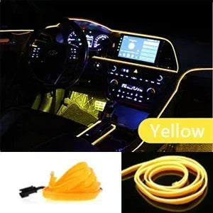1/3/5M Flexible EL Wire Neon LED Strip for Car Interior Decoration – USB Powered DIY Ambient &amp; Party Lighting