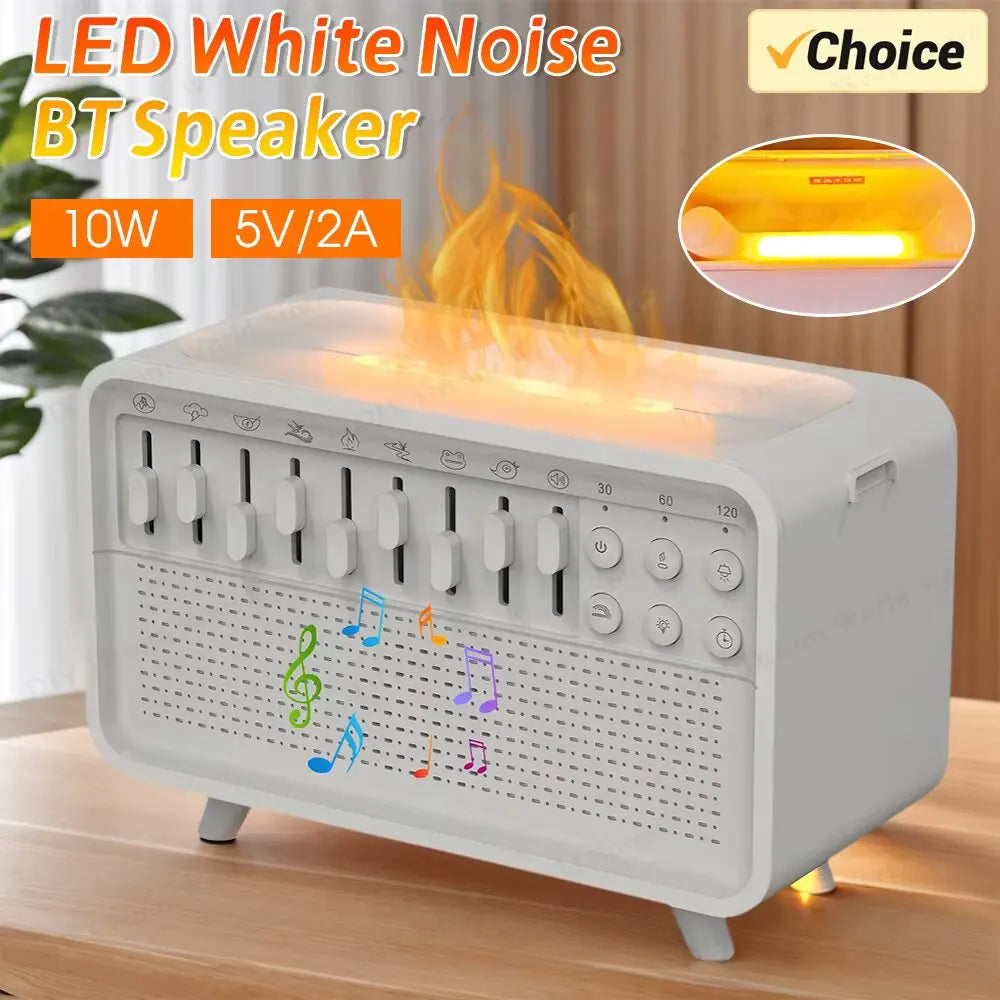 White Noise Sound Machine &amp; Essential Oil Diffuser with Bluetooth Speaker and Night Light – Ideal for Sleep, Relaxation, and Meditation