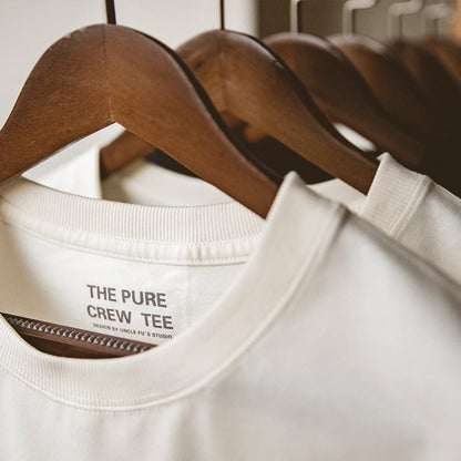 Classic Men’s Summer T-Shirt – 1 or 2 Pack Solid Cotton Short Sleeve Round Neck Tees in Black and Beige, Heavyweight and Versatile