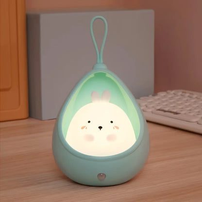 USB Rechargeable Silicone LED Night Light with Motion Sensor – Cute Animal Design for Kids' Bedroom or Nursery Wall