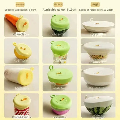 Reusable Silicone Stretch Lids – Flexible Food Covers for Bowls, Cups, Cans, and Containers &nbsp;