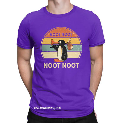 Funny Pingu "Noot Noot" Meme T-Shirt – Unisex Harajuku Graphic Tee, Premium Cotton Crewneck for Men & Women