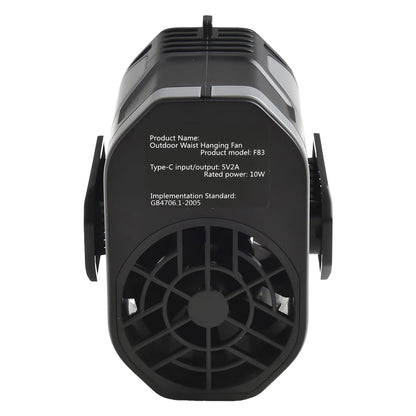 Portable Waist Clip Fan with Adjustable Speeds & LED Light – Hands-Free Cooling for Outdoor Activities