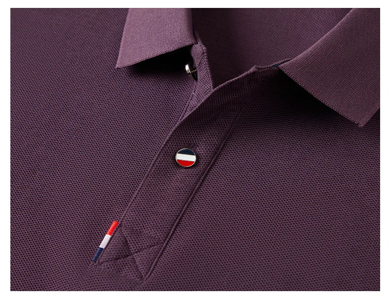Men's Premium 100% Cotton Polo T-Shirt – Solid Color, Breathable, Comfortable, Business Casual Short Sleeve Golf Tee