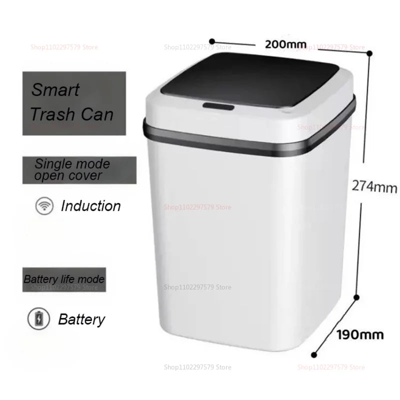 13L Smart Automatic Trash Can – Waterproof Touchless Sensor Waste Bin for Kitchen, Bathroom, Bedroom &amp; Living Room