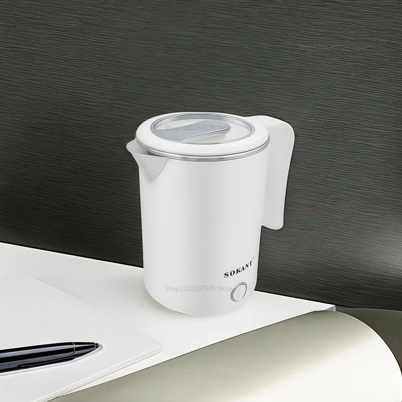 Portable 500ML Stainless Steel Electric Kettle – Travel Water Boiler Pot for Tea, Coffee, Hotel, Home &amp; Kitchen Use
