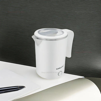 Portable 500ML Stainless Steel Electric Kettle – Travel Water Boiler Pot for Tea, Coffee, Hotel, Home &amp; Kitchen Use