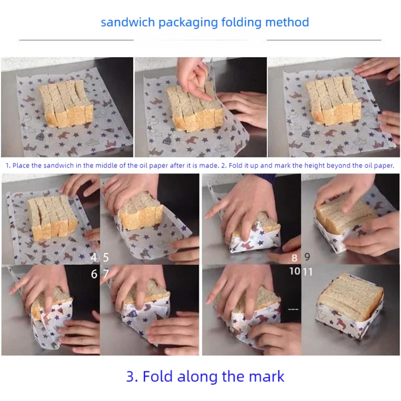 50 Pieces Food-Grade Wax Grease Paper Wrappers – Ideal for Wrapping Bread, Sandwiches, Burgers, Fries, and Baking