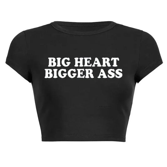 Y2K Goth Star Girl Print Tee for Women – Grunge Streetwear, Aesthetic 2000s Slim Crop T-shirt, Cute Emo Girl Kawaii Fashion