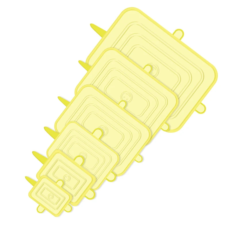 6PCS Square Silicone Stretch Lids – Reusable Elastic Food Covers for Fresh Sealing and Kitchen Use