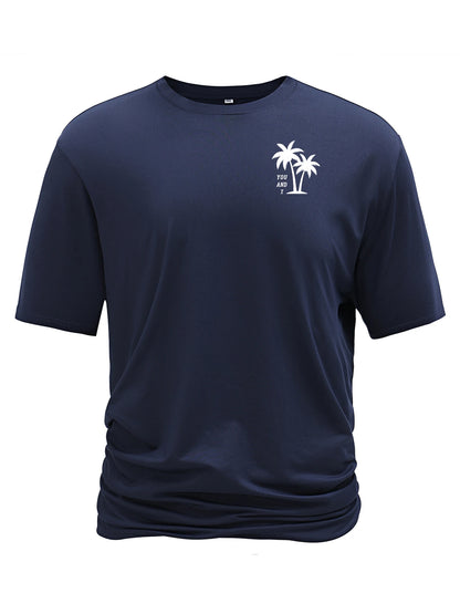 Men's Summer Casual T-Shirt with Geometric Graphic Print – Short Sleeve Crew Neck Outdoor Top