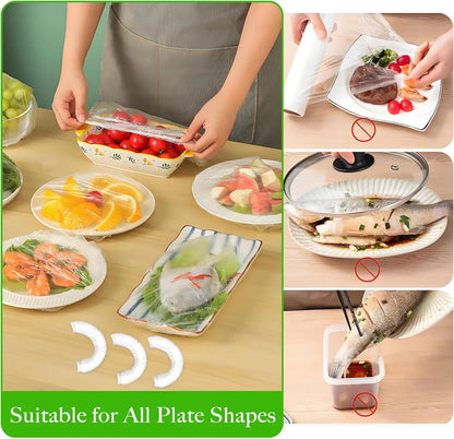 Reusable Elastic Food Bowl Covers – BPA-Free Plastic Wrap Alternative for Plates, Bowls, Leftovers, Fruits &amp; Vegetables