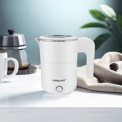 500ML Portable Electric Travel Kettle – Stainless Steel Water Boiler for Tea, Coffee, Hotel, Kitchen &amp; Family Use