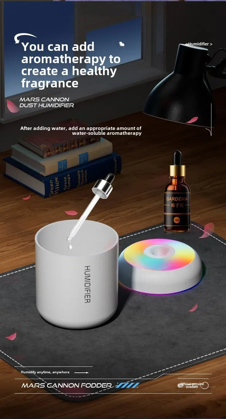 Mini USB Electric Air Humidifier 180ML with Aroma Diffuser, Essential Oil Purifier, and Aromatherapy Mist for Home and Bedroom